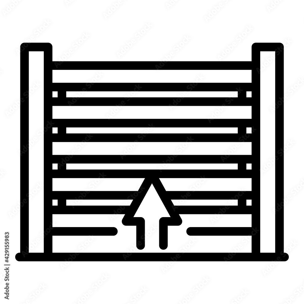 Garage shutter icon. Outline Garage shutter vector icon for web design isolated on white background