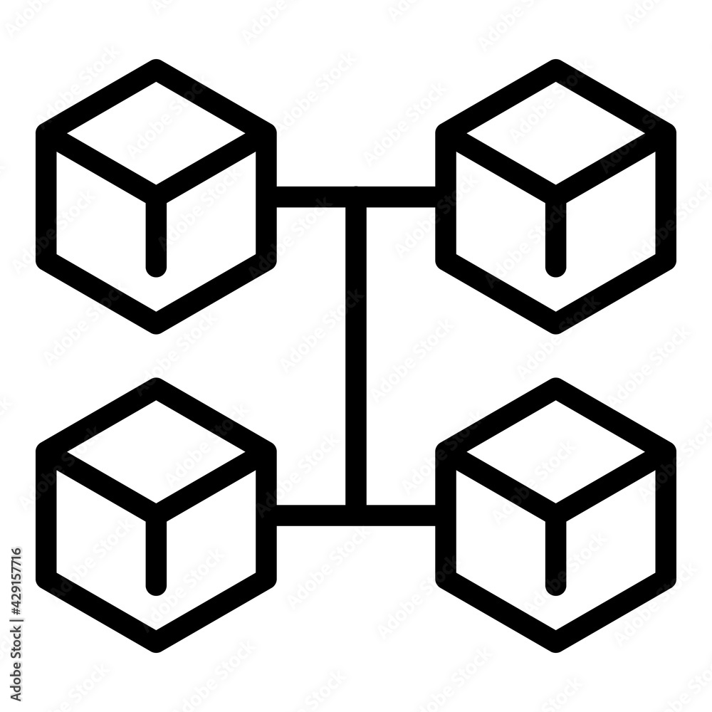 Blockchain market icon. Outline Blockchain market vector icon for web design isolated on white background Blockchain market icon. Outline Blockchain market vector icon for web design isolated on white background