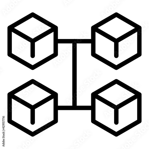 Blockchain market icon. Outline Blockchain market vector icon for web design isolated on white background