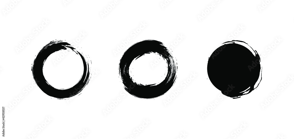 Vector Set of Grunge Black Circles, Japanese Brushes Collection, Isolated, Decorative Elements.
Vector Set of Grunge Black Circles, Japanese Brushes Collection, Isolated, Decorative Elements.