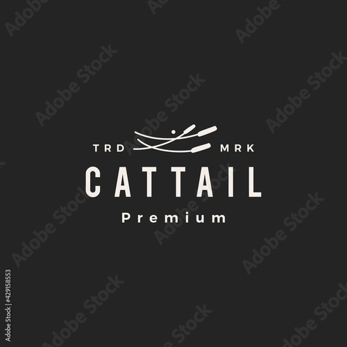 cattail hipster vintage logo vector icon illustration