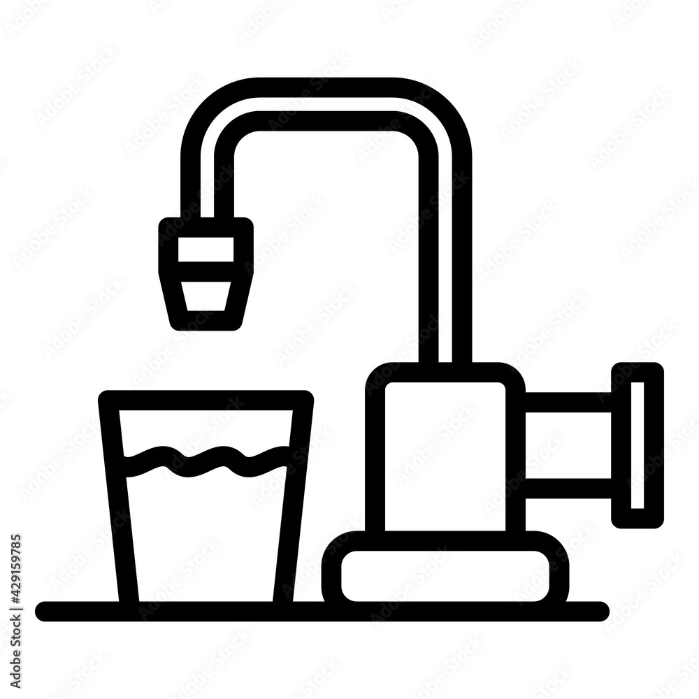 Tap water icon. Outline Tap water vector icon for web design isolated on white background Tap water icon. Outline Tap water vector icon for web design isolated on white background