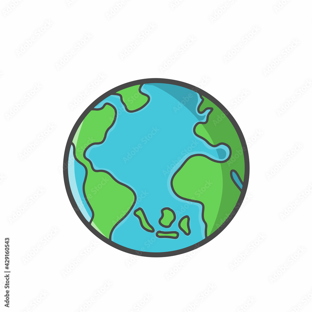 Cute Globe, Earth Character Flat Cartoon Emoticon Vector Template Design Illustration Cute Globe, Earth Character Flat Cartoon Emoticon Vector Template Design Illustration