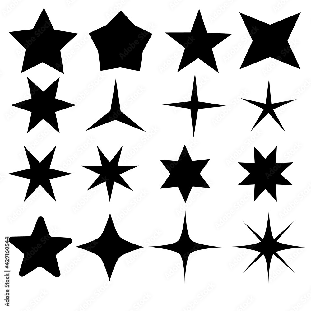 Obraz premium star icons on white background. sparkles sign. flat style. shining burst symbol.