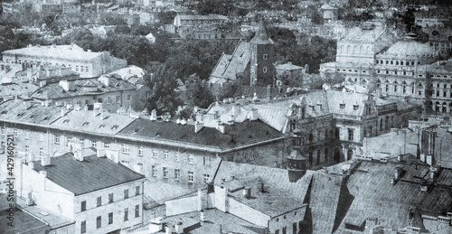 View at Krakow, Poland. Photo in old image style. photo