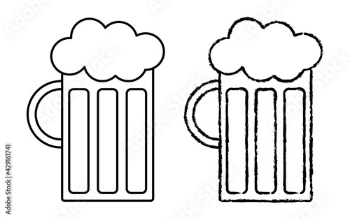 シンプルなビールの線画アイコン