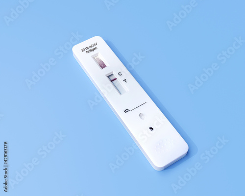 Negative Result for COVID-19 with test kit for viral disease COVID-19 2019-nCoV. Lab card kit test for coronavirus SARS-CoV-2 virus. Fast test COVID-19.