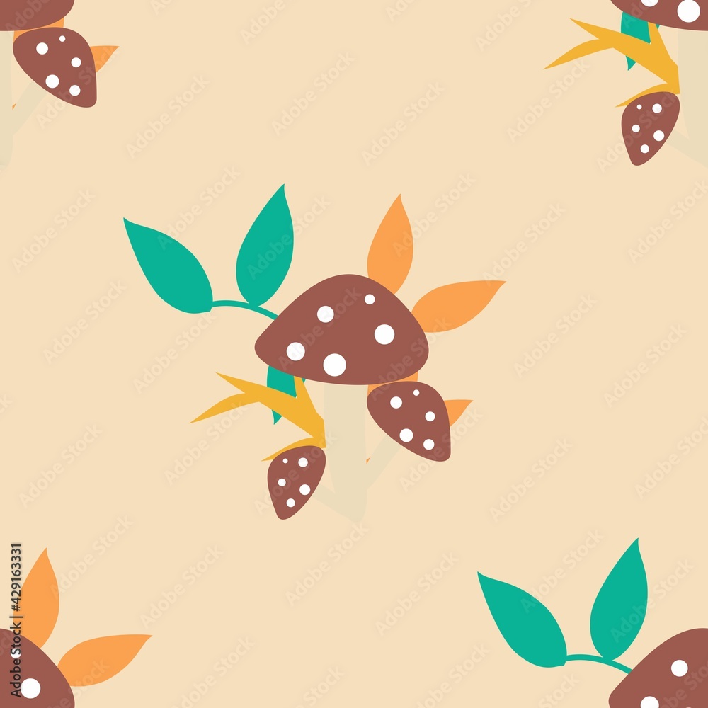 Mushroom Background. Mushroom Seamless Pattern Mushroom Background. Mushroom Seamless Pattern