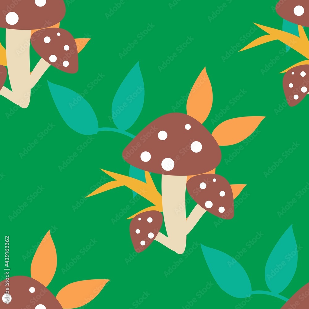 Mushroom Background. Mushroom Seamless Pattern Mushroom Background. Mushroom Seamless Pattern