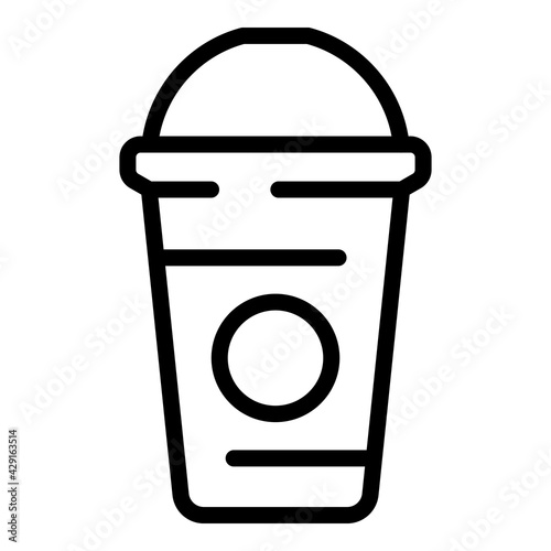 Takeaway drink icon. Outline Takeaway drink vector icon for web design isolated on white background