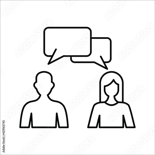 Chat, speak sign, talk icon Communication concept on white background. color editable
