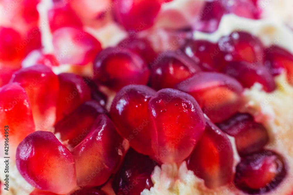 Garnet. Pomegranate berries. Macro photography. Garnet. Pomegranate berries. Macro photography.