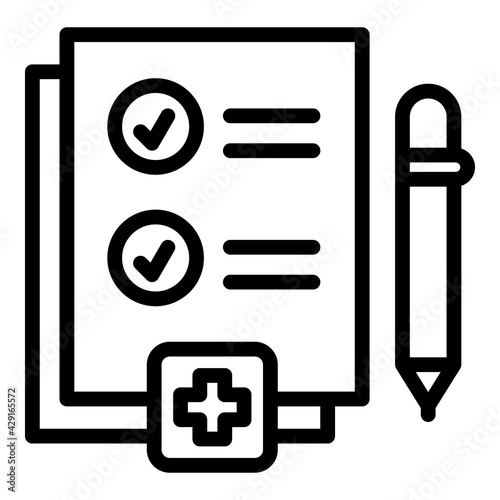 Medical test icon. Outline Medical test vector icon for web design isolated on white background