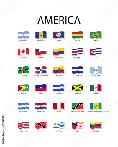 National flag in America, Vector waving design.