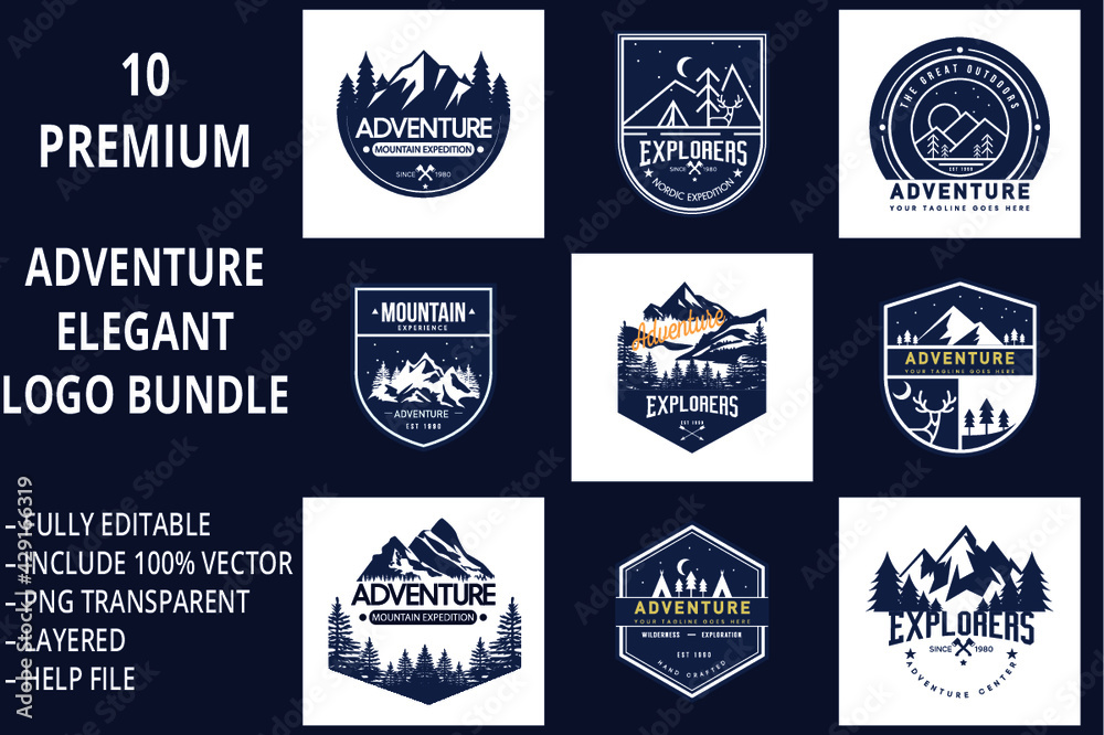 10 Premium Adventure Logo Bundle