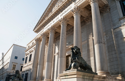Fachada Congreso de los diputados de España. Madrid