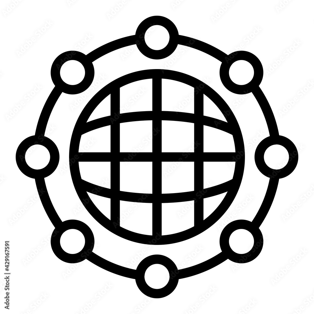 Global network icon. Outline Global network vector icon for web design isolated on white background Global network icon. Outline Global network vector icon for web design isolated on white background