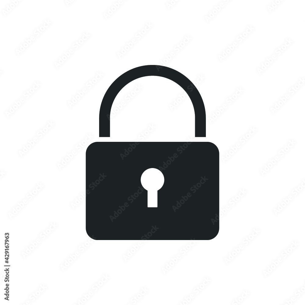 Lock Icon close. flat design Padlock illustration Lock Icon close. flat design Padlock illustration
