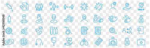 Set of Coronavirus and Vaccine line icons, covid19, Medical mask, health, contagious, epidemic, outbreak, Vector