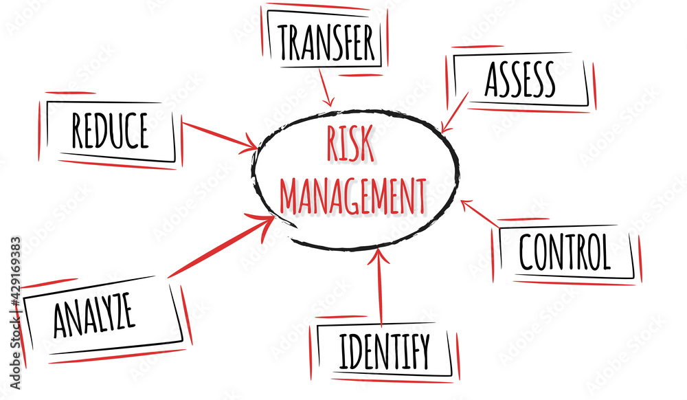 Risk management diagram on white background.