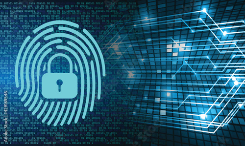Finger print network cyber security background.