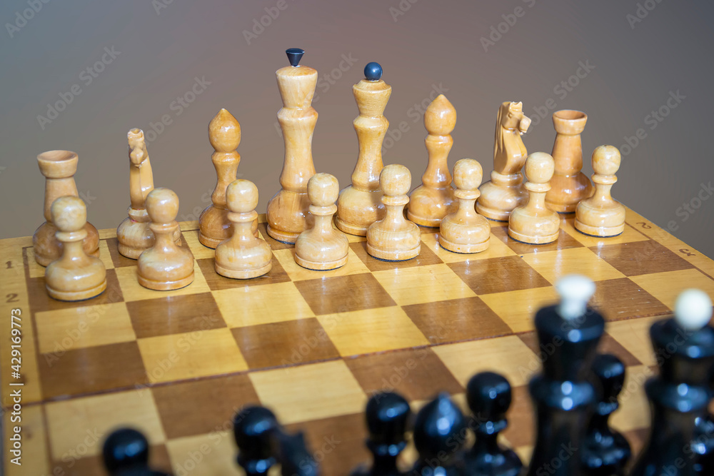 old wooden chess set old wooden chess set