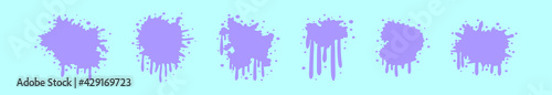 set of spray paint drips cartoon icon design template with various models. vector illustration isolated on blue background