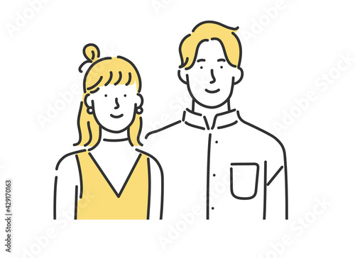 若いカップル・夫婦の形のイメージイラスト素材