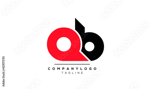 Abstract Letter Initial QB BQ Q B Vector Logo Design Template