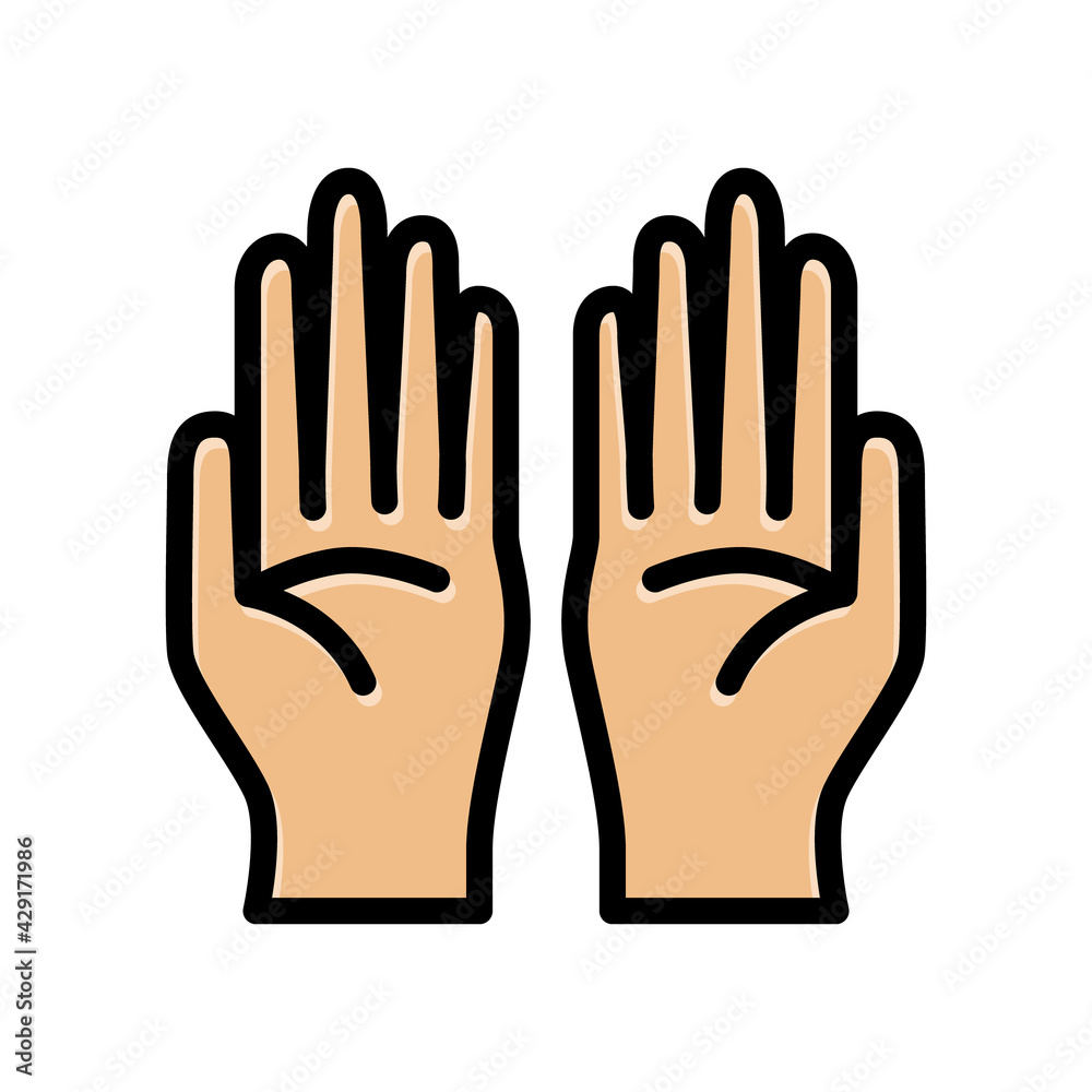 Obraz premium illustration of a hand praying or asking. Islamic icons can be used for the month of Ramadan, Eid and Eid Al-Adha. for logo, website and poster designs. vector