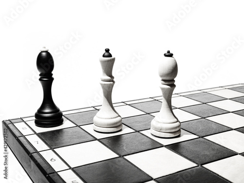 Checkmate by a queen and a king to a black king