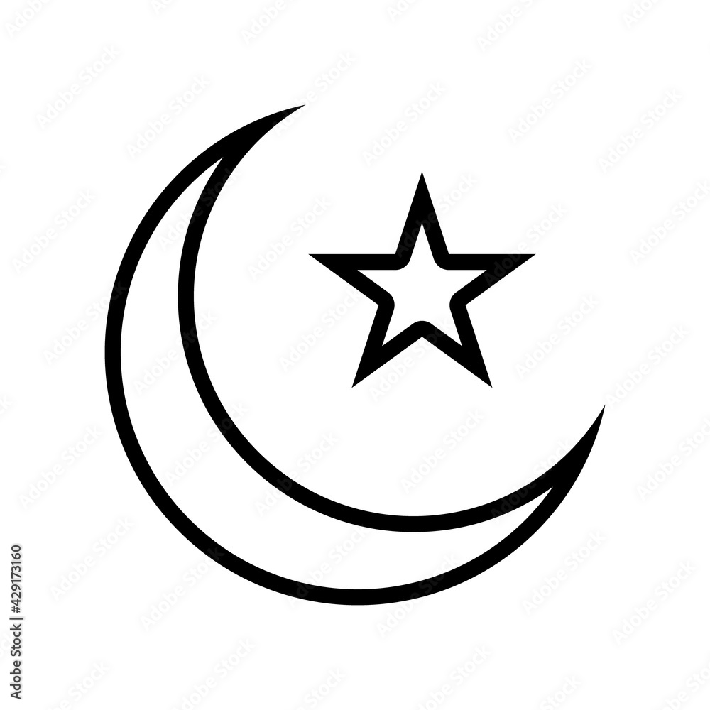 illustration of a crescent moon and star. Islamic symbol. Islamic icons can be used for the month of Ramadan, Eid and Eid Al-Adha. for logo, website and poster designs. vector illustration of a crescent moon and star. Islamic symbol. Islamic icons can be used for the month of Ramadan, Eid and Eid Al-Adha. for logo, website and poster designs. vector