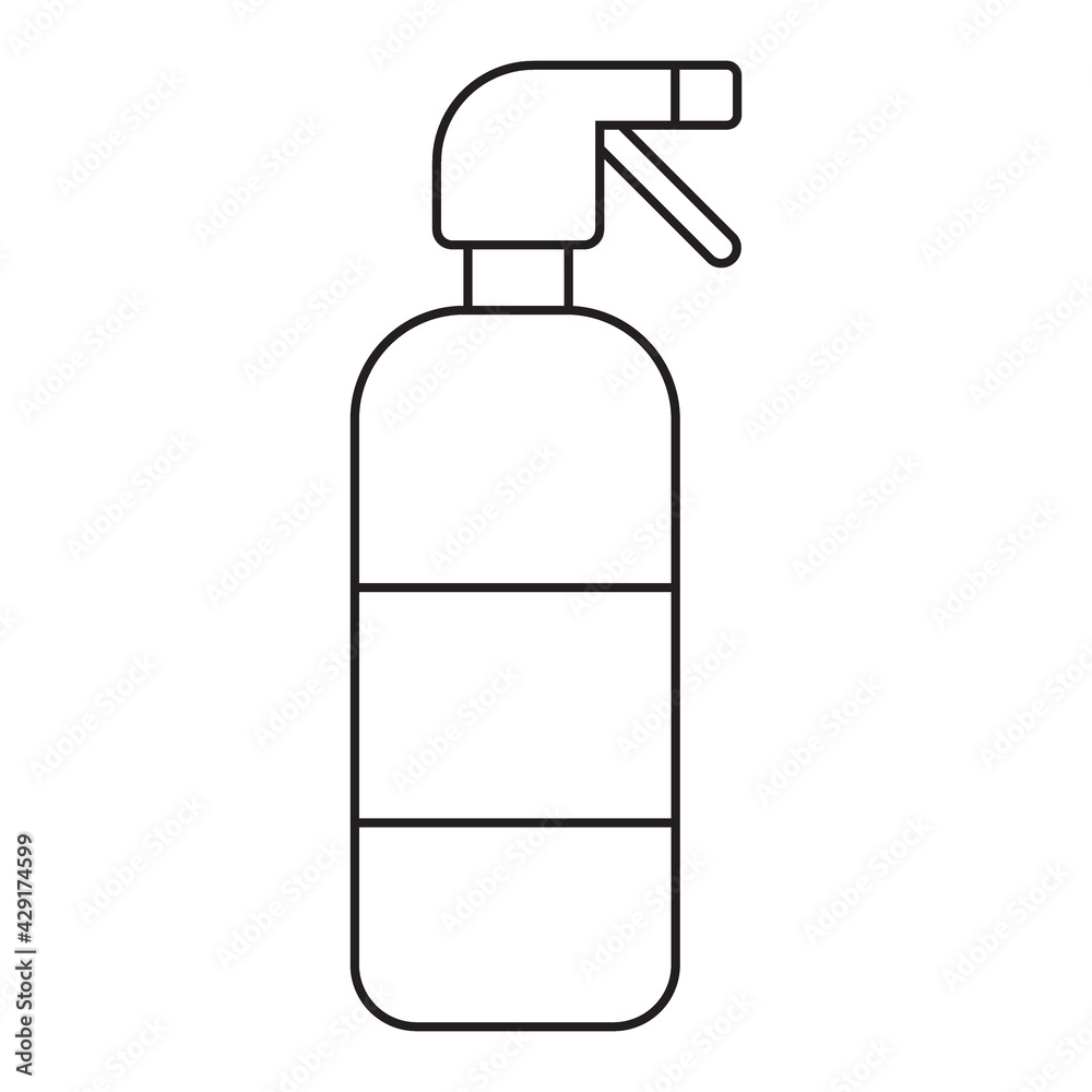Spray for cleaning glasses in spray bottle. Black and white icon. Vector Illustration Spray for cleaning glasses in spray bottle. Black and white icon. Vector Illustration