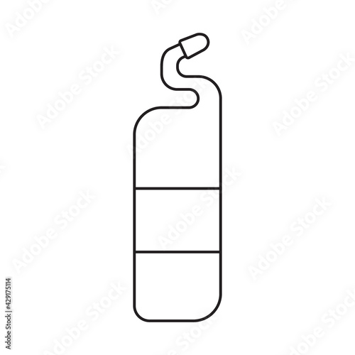 Toilet Cleaner - Toilet Gel Liquid. Black and white icon. Vector Illustration