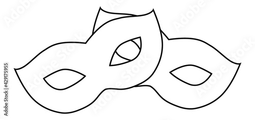 festive masquerade mask on white background icon. Vector Illustration