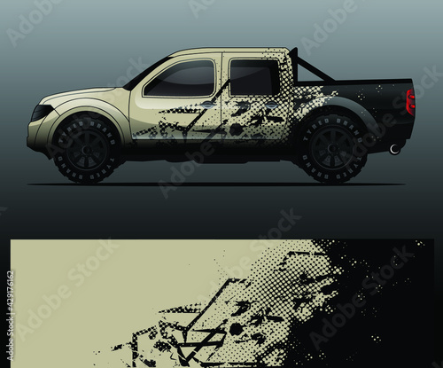 Truck decal graphic wrap vector, abstract background