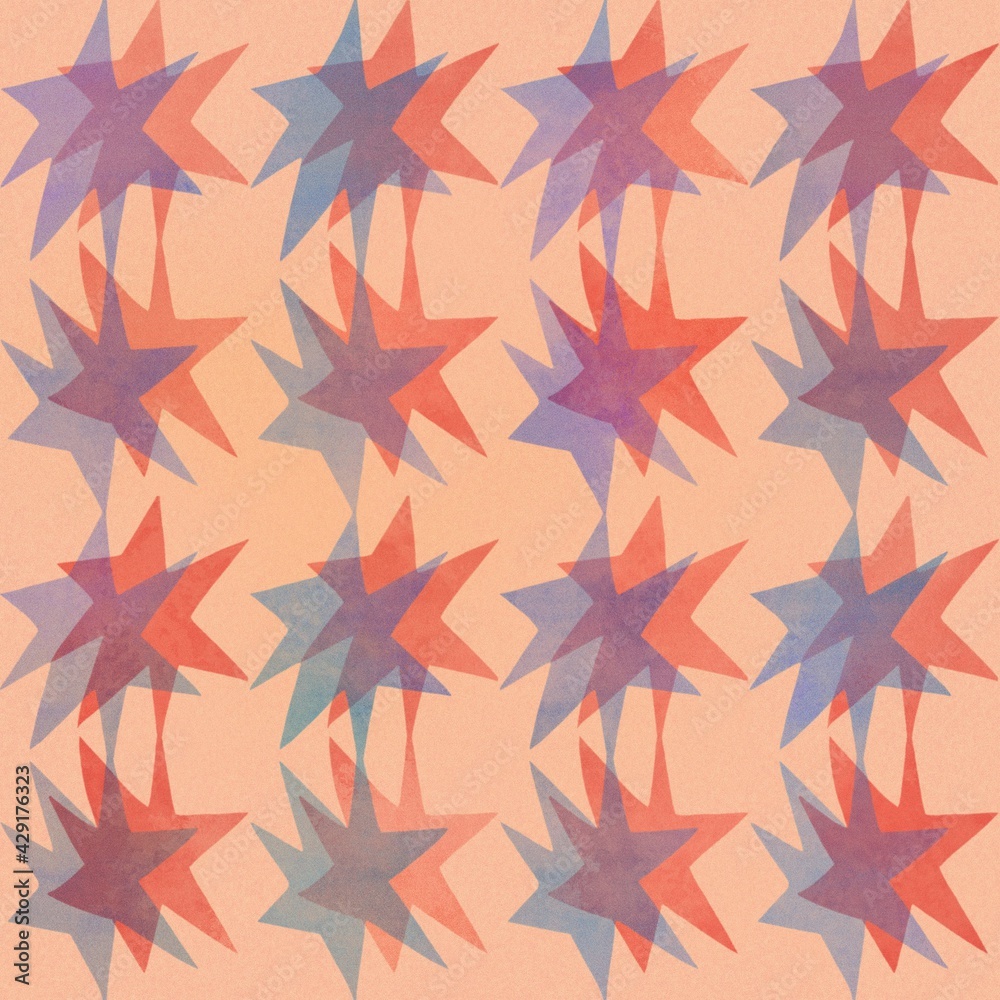 Naklejka premium Abstract seamless geometric pattern with stars