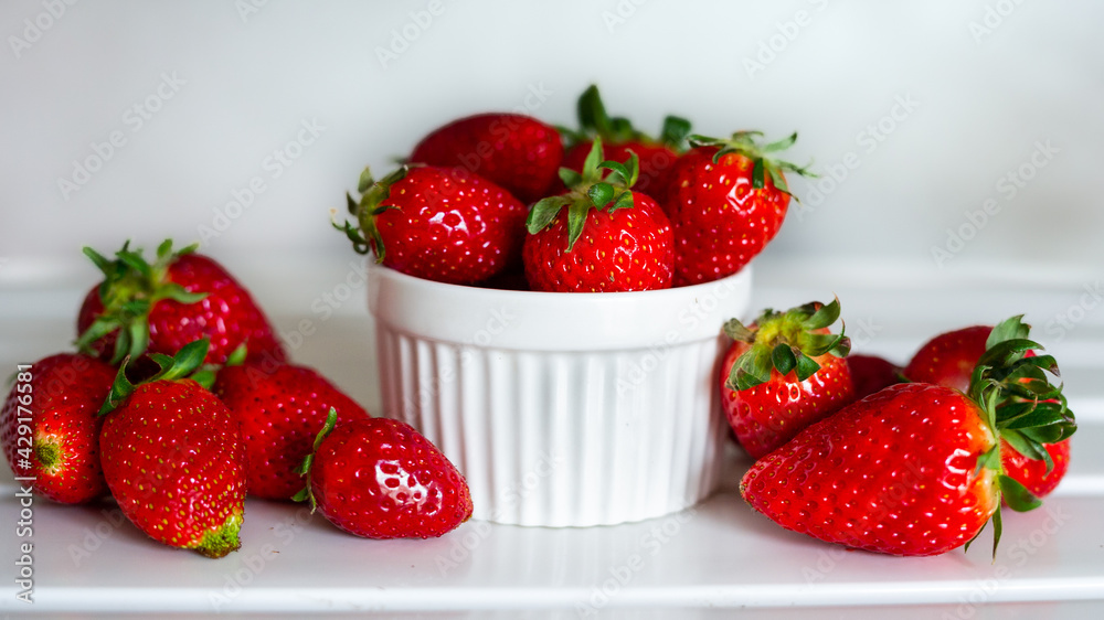 Sweet red strawberries on white background Sweet red strawberries on white background