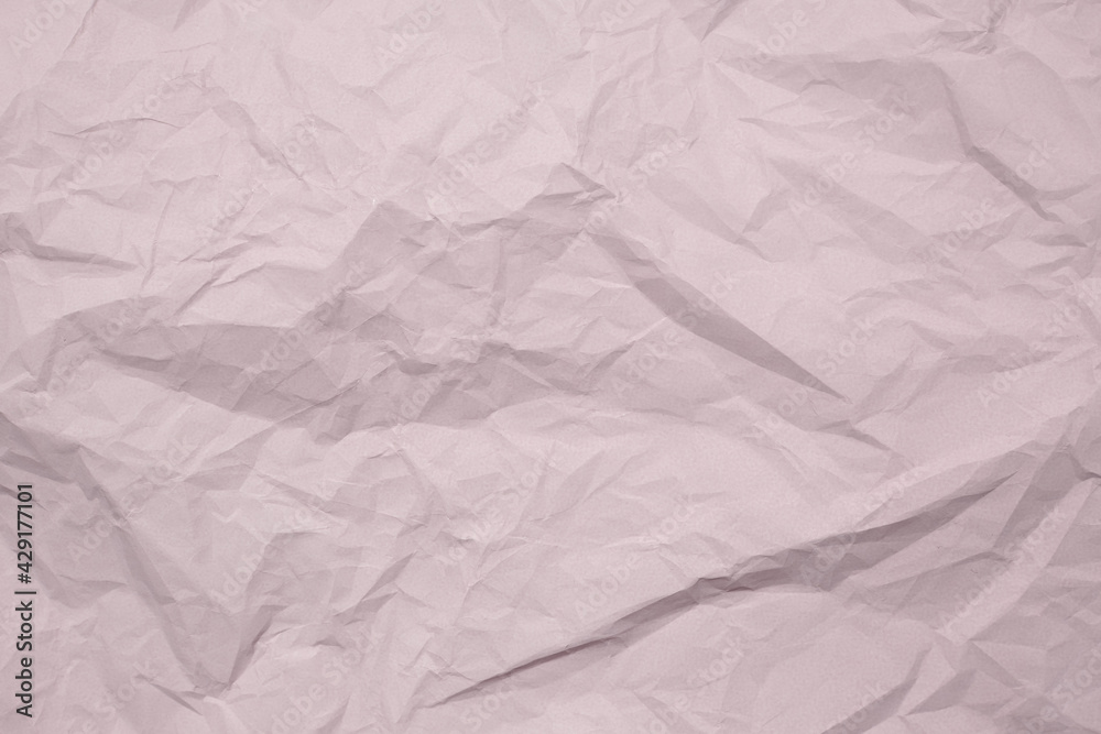 Trendy paper texture. Crumpled paper in light gray color