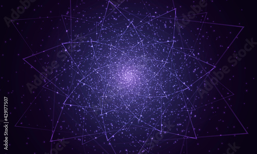 Sacred geometry, abstract flower background. Vector digital graphic design.