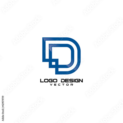 Free Download D Letter Linear Logo Template Vector - GFXLoad