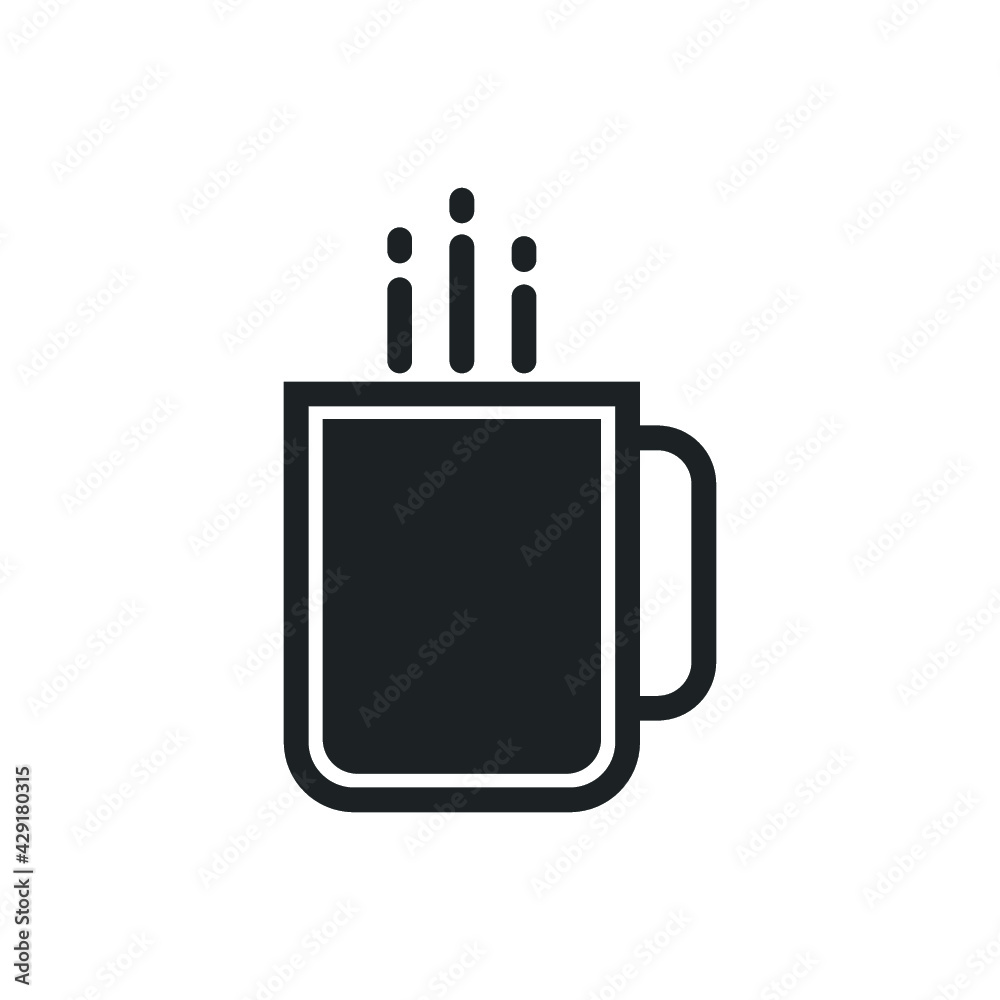 a cup of hot coffee logo design template, drinking glass simple vector icon. a cup of hot coffee logo design template, drinking glass simple vector icon.