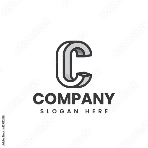 letter C geometric logo company