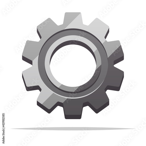 Metal gear vector isolated illustration
