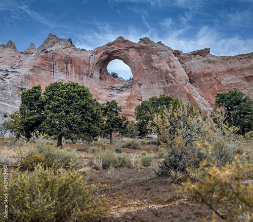 Window rock New Mexico. Navajo area. USA. Rock formation photo