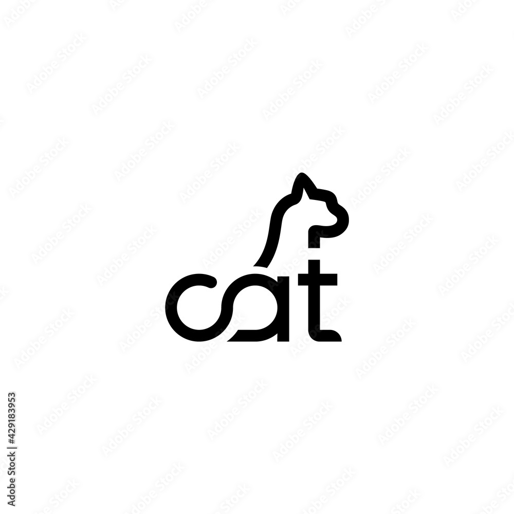 Cat lettering, creative logo design. Cat lettering, creative logo design.