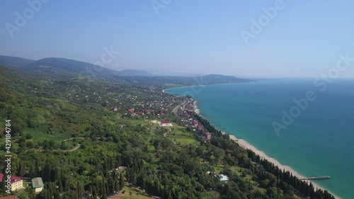 New Athos, Abkhazia: town and monastery, sea view from above