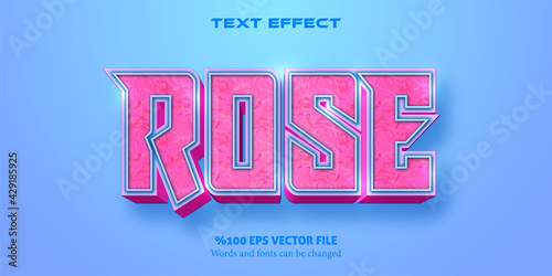 Strong text with a soft pink touch, cartoon style editable text effect