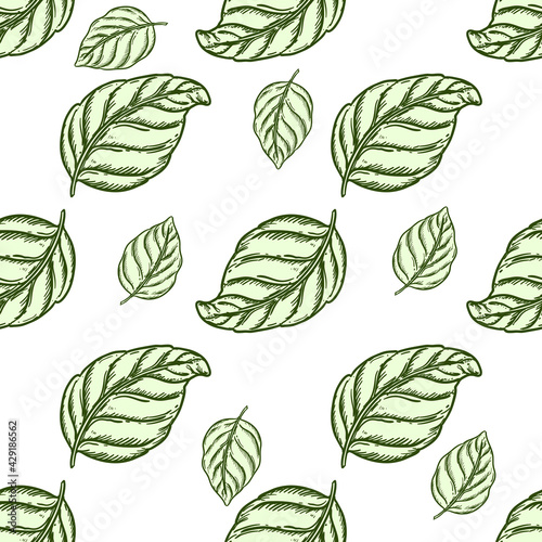 Hand drawn seamless pattern black and white of blossom dogrose flower  currant  plant  leaf. Vector illustration. Elements in graphic style label  sticker  menu  package.