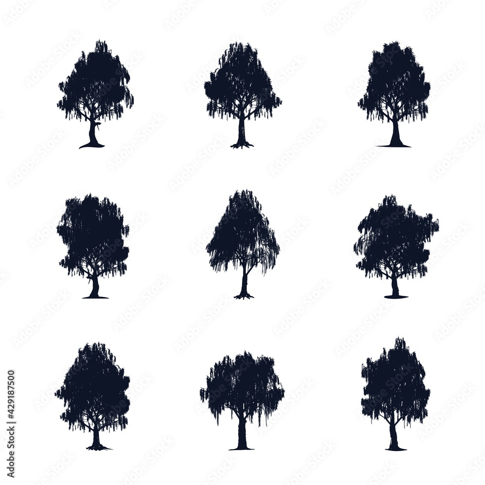 Fototapeta premium Silhouette Of Tree Collection